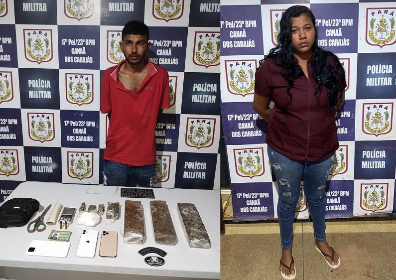 Dupla é presa com mais de 2,5 quilos de maconha prensada 