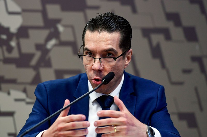 Fábio Vaz Pitaluga durante sabatina, em abril, na Comissão de Relações Exteriores (CRE) do Senado - Edilson Rodrigues/Agência Senado