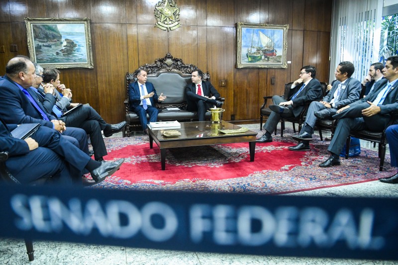 O presidente do Senado, Rodrigo Pacheco, reuniu-se com secretários estaduais de Fazenda - Pedro Gontijo/Senado Federal