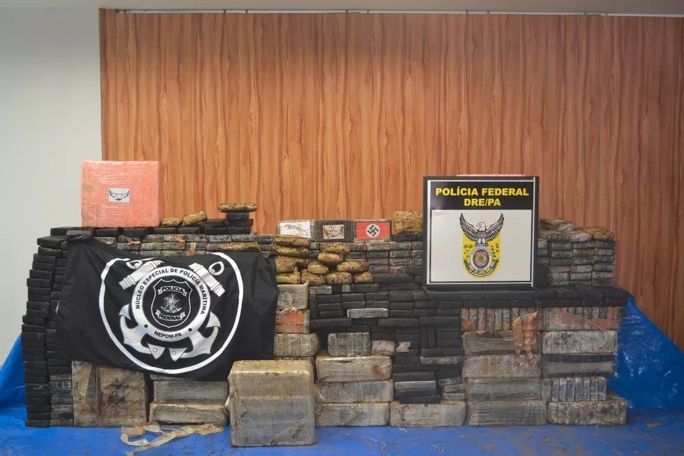 PF apreende cerca de uma tonelada de cocaína em Curuçá, no Pará. | Reprodução