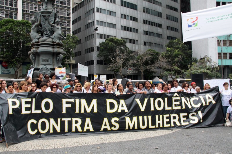 Manifestação no Rio de Janeiro durante os 16 Dias de Ativismo pelo Fim da Violência contra as Mulheres - Reprodução