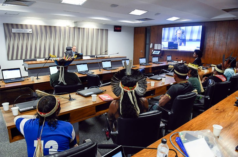 Indígenas do Maranhão acompanharam o debate, presidido por Fabiano Contarato - Jefferson Rudy/Agência Senado